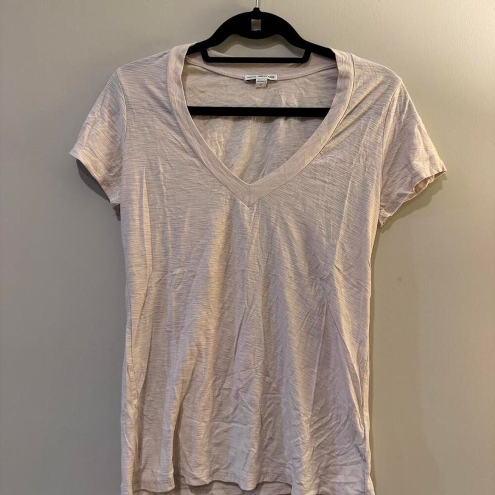James Perse Women's Blush Pink T-shirt Size 2